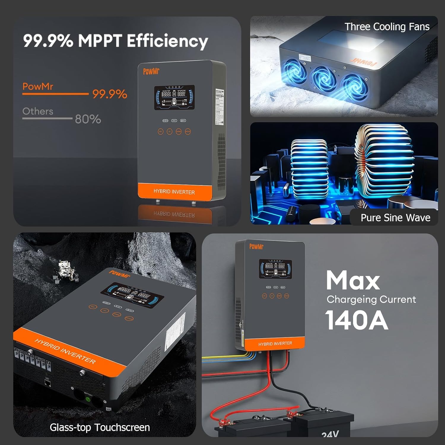 PowMr USA 4000W 24V 하이브리드 태양광  - Farming Agriculture Tools 리뷰 및 가격
